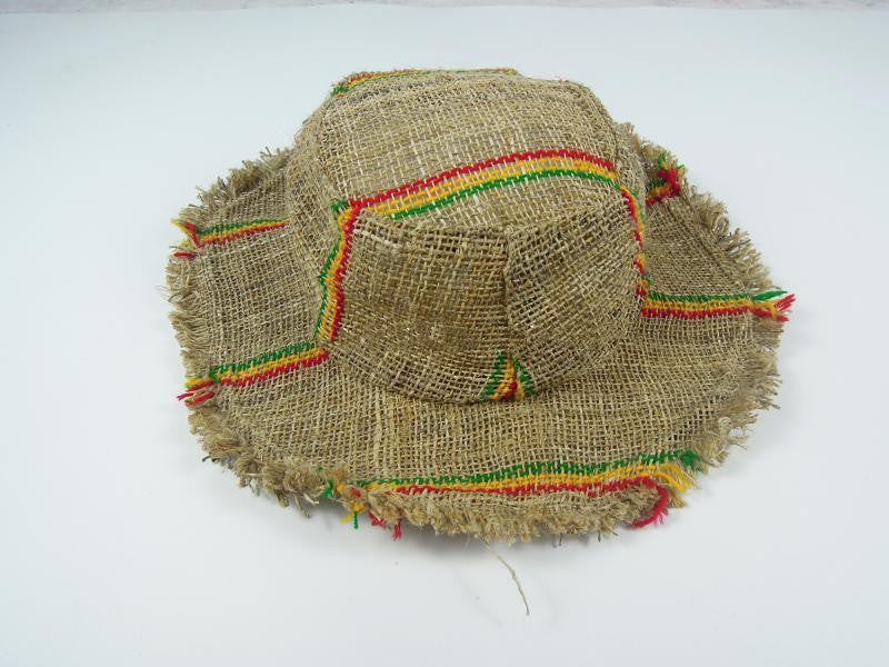 Hand-woven pure linen wide brim hat