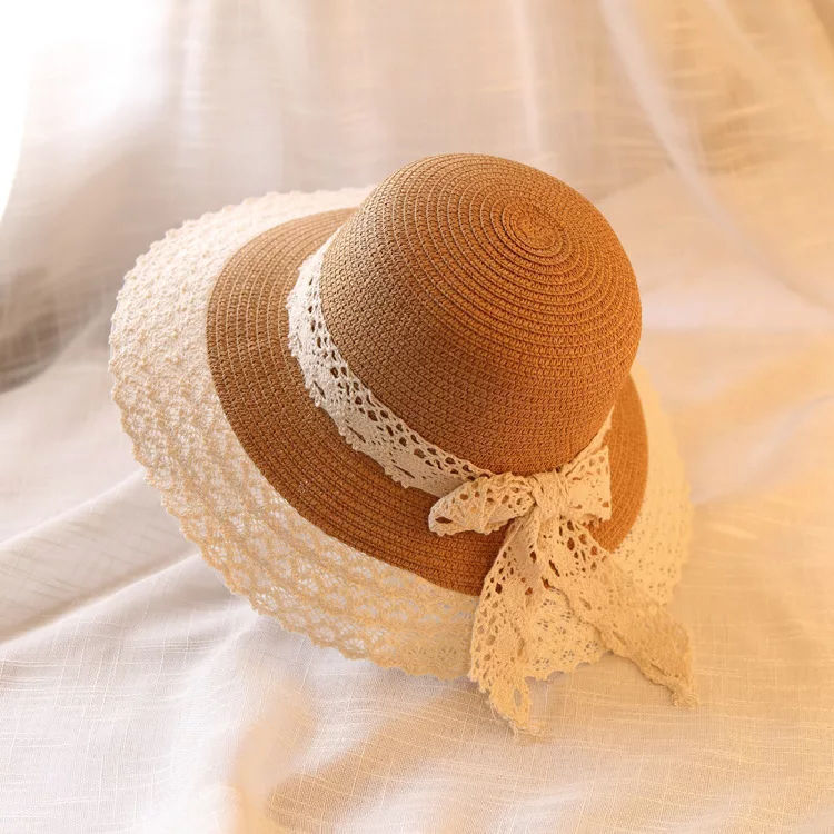 Hollow Lace Bow Fashion Seaside Holiday Bucket Hat