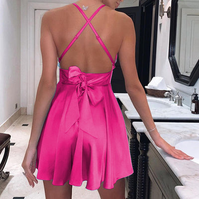 Women's High Waist Backless Tube Top Dress