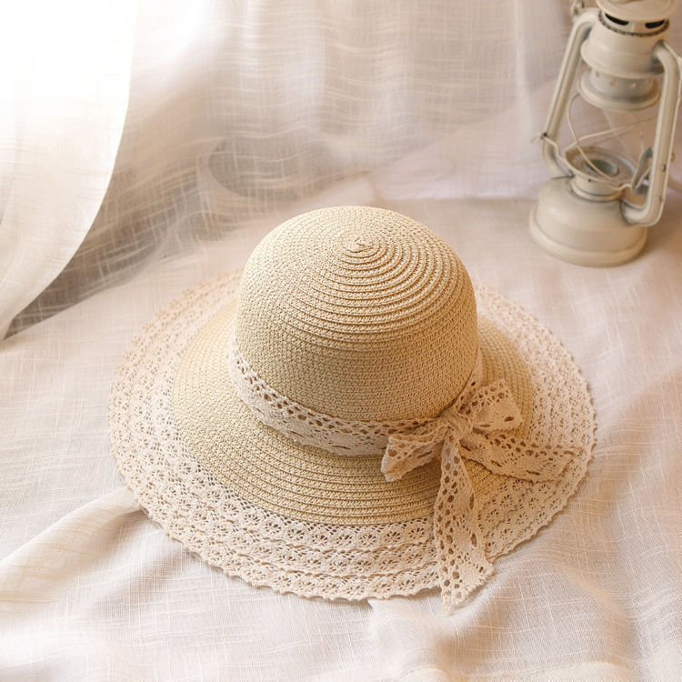 Hollow Lace Bow Fashion Seaside Holiday Bucket Hat