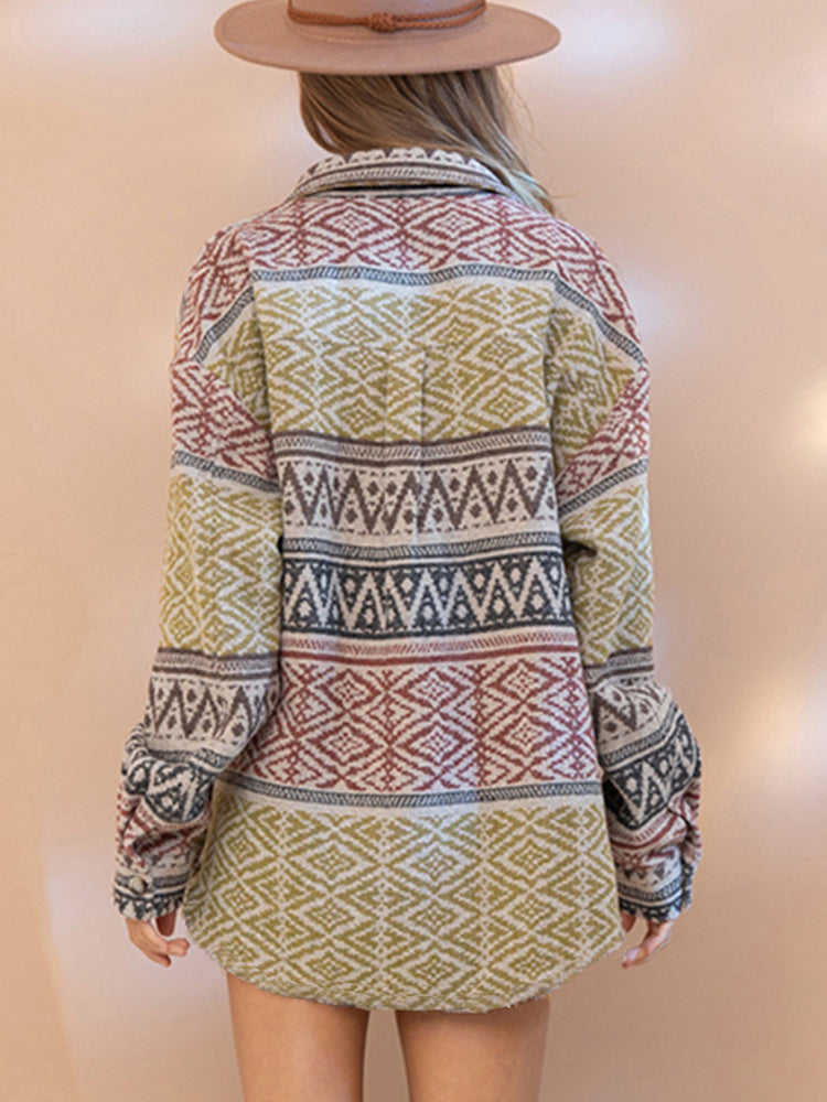 Women's Fashion Hot Selling Aztec Woolen Coat